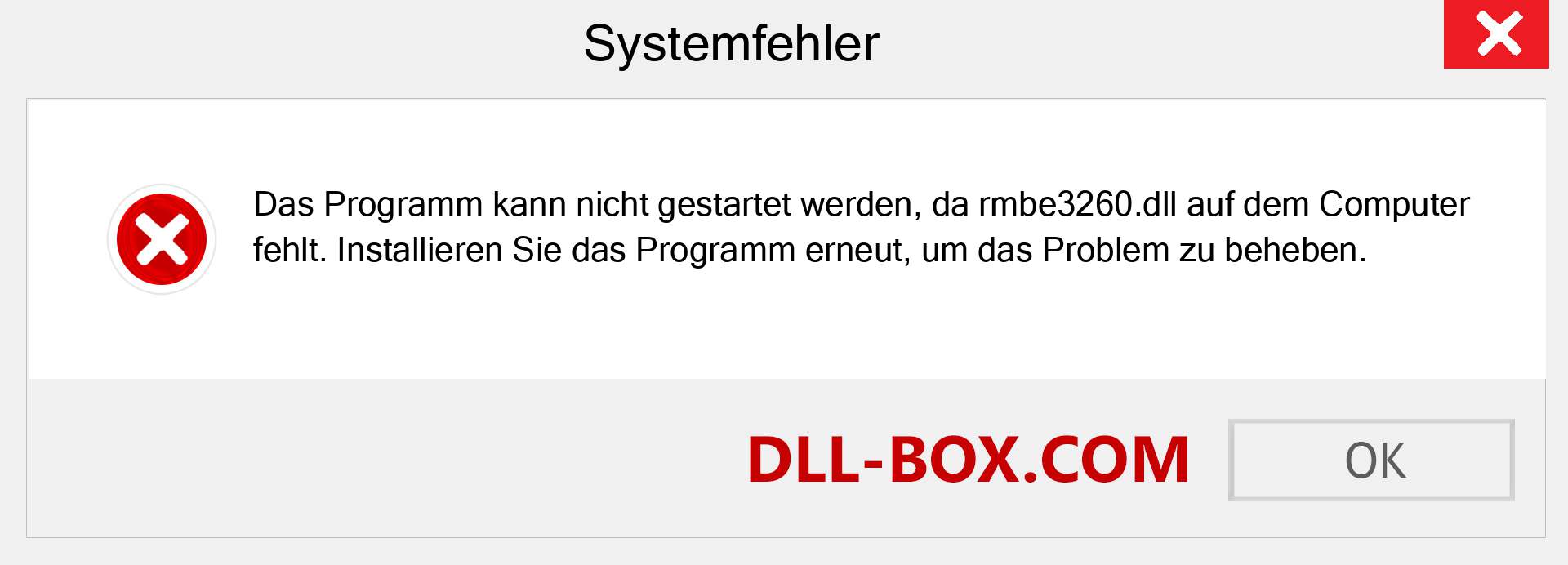 rmbe3260.dll-Datei fehlt?. Download für Windows 7, 8, 10 - Fix rmbe3260 dll Missing Error unter Windows, Fotos, Bildern